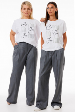 Футболка белая с рукавом летучая мышь цифровая печать Kivviwear 4072.27 - фото 5