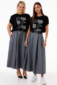 Футболка черная свободного кроя с рукавом летучая мышь Kivviwear 4072.28 - фото 4