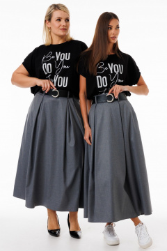 Футболка черная свободного кроя с рукавом летучая мышь Kivviwear 4072.28 - фото 3