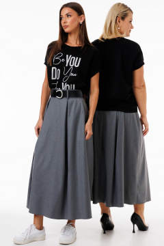 Футболка черная свободного кроя с рукавом летучая мышь Kivviwear 4072.28 - фото 2