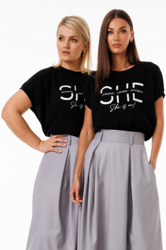 Футболка свободного кроя летучая мышь из хлопка Kivviwear 4072.29 - фото 1