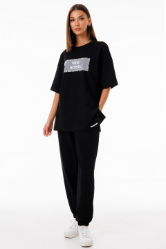 Футболка удлиненная из мягкого футера с разрезами и рукавом Kivviwear 4147.19 - фото 2