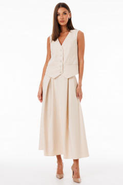 Жилет молочный классический из костюмной ткани Kivviwear 4234.08 - фото 4