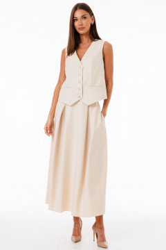 Жилет молочный классический из костюмной ткани Kivviwear 4234.08 - фото 2