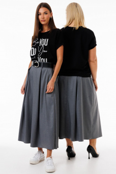 Юбка-трапеция удлиненная из костюмной ткани с карманами Kivviwear 4235.09 - фото 5