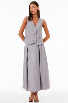 Жилет юбка костюм из костюмной ткани с карманами и складками Kivviwear 42344235.06 - фото 4