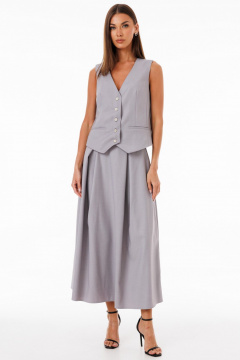 Жилет юбка костюм из костюмной ткани с карманами и складками Kivviwear 42344235.06 - фото 3