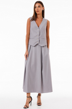 Жилет юбка костюм из костюмной ткани с карманами и складками Kivviwear 42344235.06 - фото 2