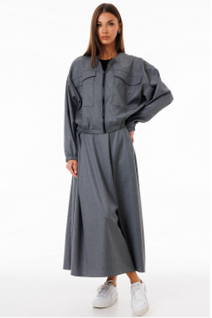 Жакет демисезонный из хлопка свободный на каждый день Kivviwear 42071.01 - фото 5