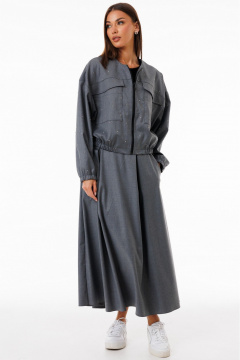 Жакет демисезонный из хлопка свободный на каждый день Kivviwear 42071.01 - фото 4