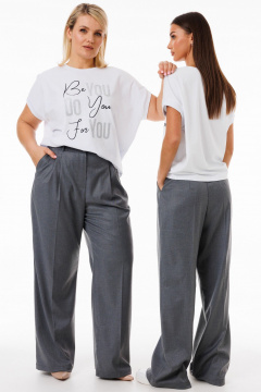 Демисезонные брюки палаццо из костюмной ткани с карманами Kivviwear 4271.01 - фото 5