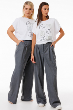 Демисезонные брюки палаццо из костюмной ткани с карманами Kivviwear 4271.01 - фото 2