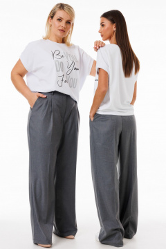 Демисезонные брюки палаццо из костюмной ткани с карманами Kivviwear 4271.01 - фото 1