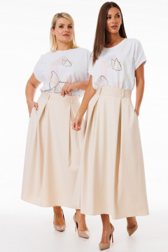 Юбка-трапеция из костюмной ткани с складками и карманами Kivviwear 4235.08 - фото 1