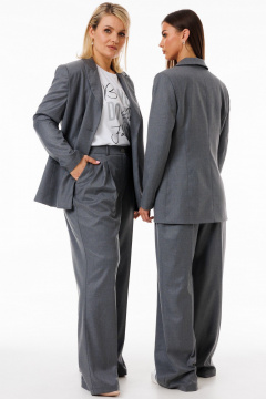 Костюм серый жакет и брюки палаццо из текстиля и хлопка Kivviwear 42734271.01 - фото 3