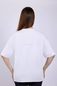 Майка из хлопка оверсайз с круглой горловиной Verally 494-2 белый - фото 2