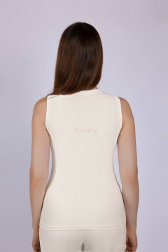 Бежевый топ из трикотажа для универсальных повседневных образов Verally 475-1 экрю - фото 2
