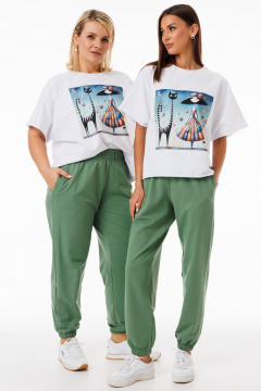 Спортивный костюм из трикотажа с ярким джемпером и брюками Kivviwear 42674184.08 - фото 2