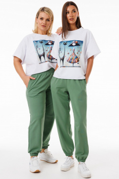 Спортивный костюм из трикотажа с ярким джемпером и брюками Kivviwear 42674184.08 - фото 1