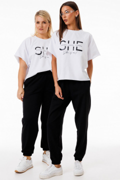 Костюм 2-ка из трикотажа с принтами и свободными брюками Kivviwear 42674184.10 - фото 1