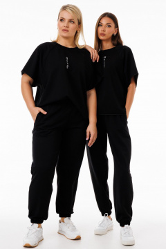 Стильный спортивный костюм из трехниточного футера с брюками Kivviwear 42674184.06 - фото 4