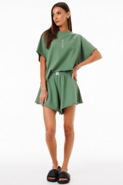 Комфортный спортивный костюм из трикотажа с шортами и джемпером Kivviwear 42674268.04 - фото 2