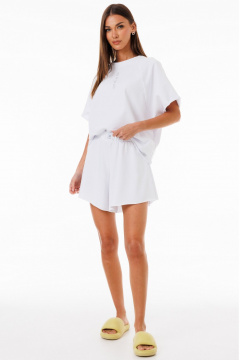 Белые шорты из двухниточного футера премиум-класса Kivviwear 4268.01 - фото 1