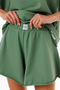 Зеленые шорты из двухниточного футера для активного отдыха Kivviwear 4268.04 - фото 4