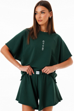 Зеленые шорты из премиального футера для летних прогулок Kivviwear 4268.05 - фото 4