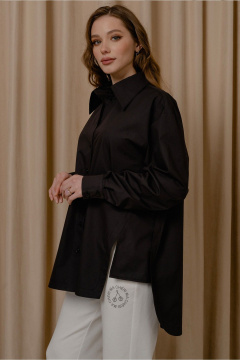 Демисезонная женская блузка из хлопка с широким рукавом JRSy 2528 черный - фото 3