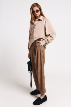 Демисезонные брюки средней посадки с отлетной застежкой MilMil 1165 коричневый - фото 4