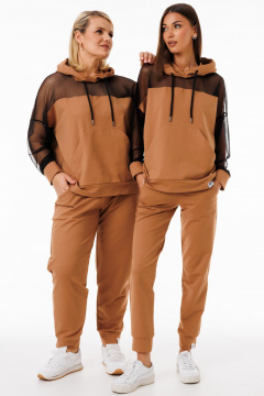 Трендовый спортивный костюм с сетчатыми вставками и капюшоном Kivviwear 42894040.01 - фото 3