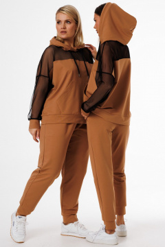 Трендовый спортивный костюм с сетчатыми вставками и капюшоном Kivviwear 42894040.01 - фото 1