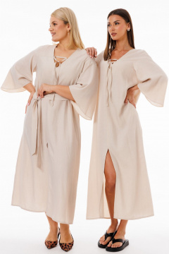 Платье в стиле бохо из жатой вискозы с подкладкой Kivviwear 4290.02 - фото 5