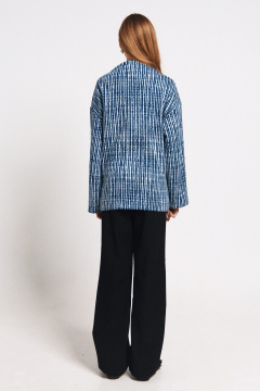 Синий кардиган с пуговицами и классическим стилем MilMil 1172 лилль_синяя_полоска - фото 3