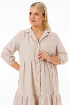 Платье с пуговицами и поясом из жатой вискозы Kivviwear 4269.02 - фото 5