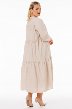 Платье с пуговицами и поясом из жатой вискозы Kivviwear 4269.02 - фото 4