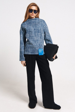 Синий кардиган с пуговицами и классическим стилем MilMil 1172 лилль_синяя_полоска - фото 1