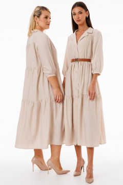 Платье с пуговицами и поясом из жатой вискозы Kivviwear 4269.02 - фото 2