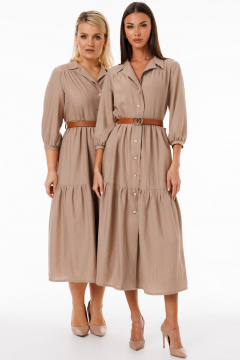Платье с пуговицами и поясом из мягкой жатой вискозы Kivviwear 4269.04 - фото 5
