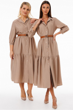 Платье с пуговицами и поясом из мягкой жатой вискозы Kivviwear 4269.04 - фото 4