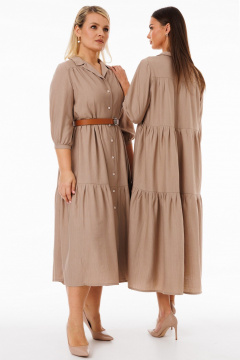 Платье с пуговицами и поясом из мягкой жатой вискозы Kivviwear 4269.04 - фото 3