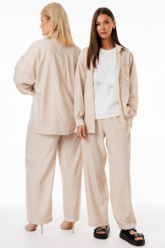 Футболка молочного цвета с принтами из хлопка Kivviwear 4039.03 - фото 3