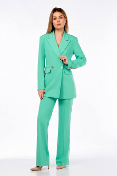 Деловой костюм тройка: жакет, жилет и брюки Temper 150 ментол - фото 1