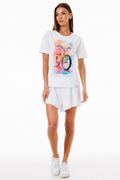 Базовая футболка из хлопка с принтами для стильного образа Kivviwear 4039.16 - фото 3