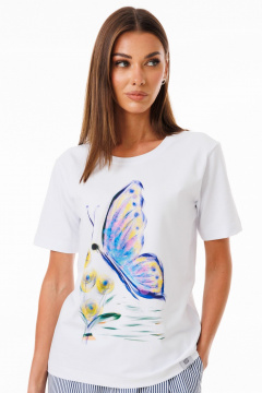 Футболка из трикотажа с принтами для повседневного стиля Kivviwear 4039.17 - фото 5