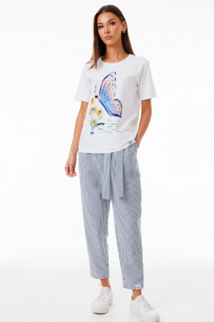 Футболка из трикотажа с принтами для повседневного стиля Kivviwear 4039.17 - фото 2