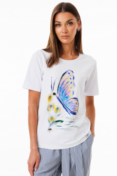 Футболка из трикотажа с принтами для повседневного стиля Kivviwear 4039.17 - фото 1