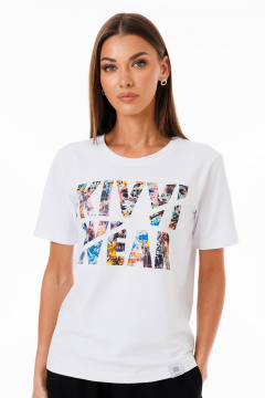 Базовая футболка из хлопка с принтами для любого образа Kivviwear 4039.18 - фото 5