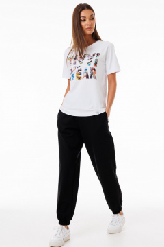 Базовая футболка из хлопка с принтами для любого образа Kivviwear 4039.18 - фото 2